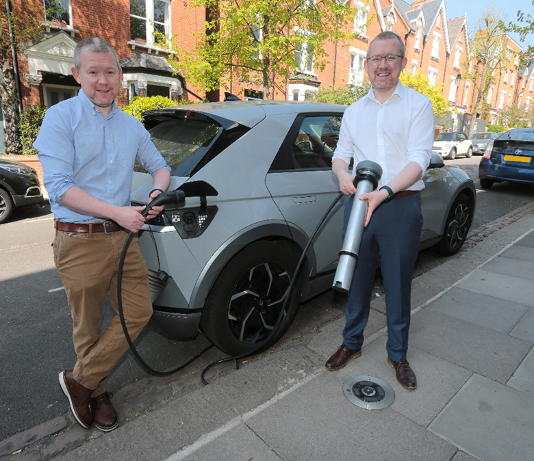 Trojan Energy founders Hugh and Ian Mackenzie demonstrate the charging technology