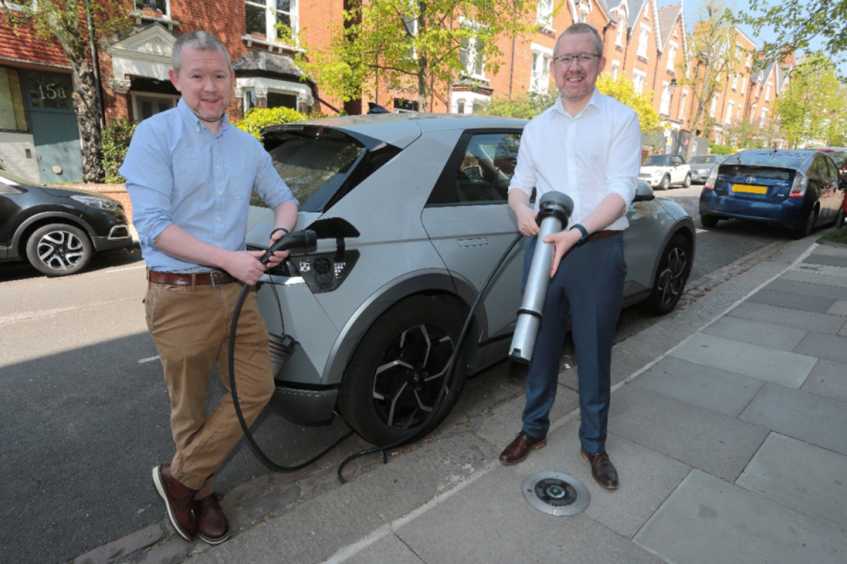 Trojan Energy founders Hugh and Ian Mackenzie demonstrate the charging technology